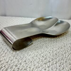Stainless Steel Double Spoon Rest #10734 Brushed 18/8 AMCO Good Used Condition